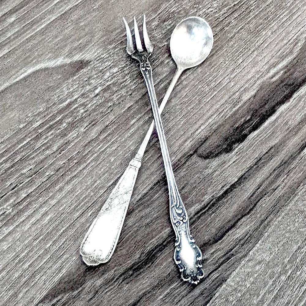 Antique Mustard Spoon and Cocktail Fork!